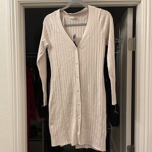 Abercrombie & Fitch Button-Through Deep-V Mini Sweater Dress Size Medium-Tall